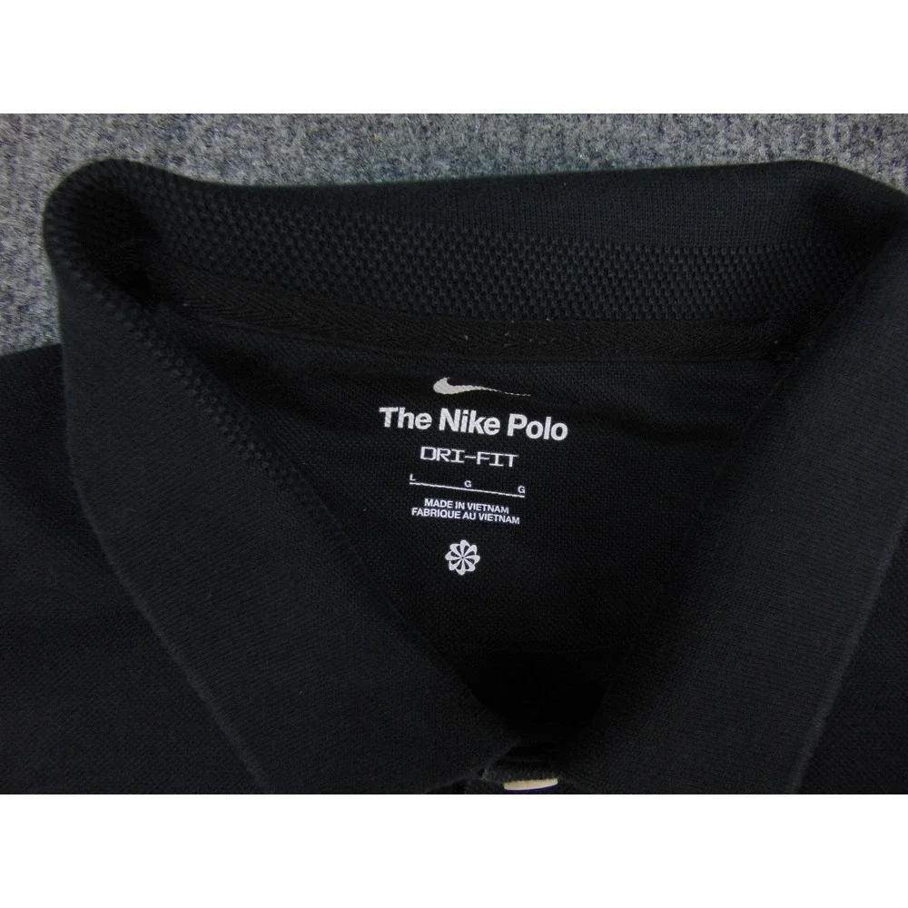 Atlanta Hawks Nike Polo Mens Large Black Solid NBA Basketball Sportswear Logo